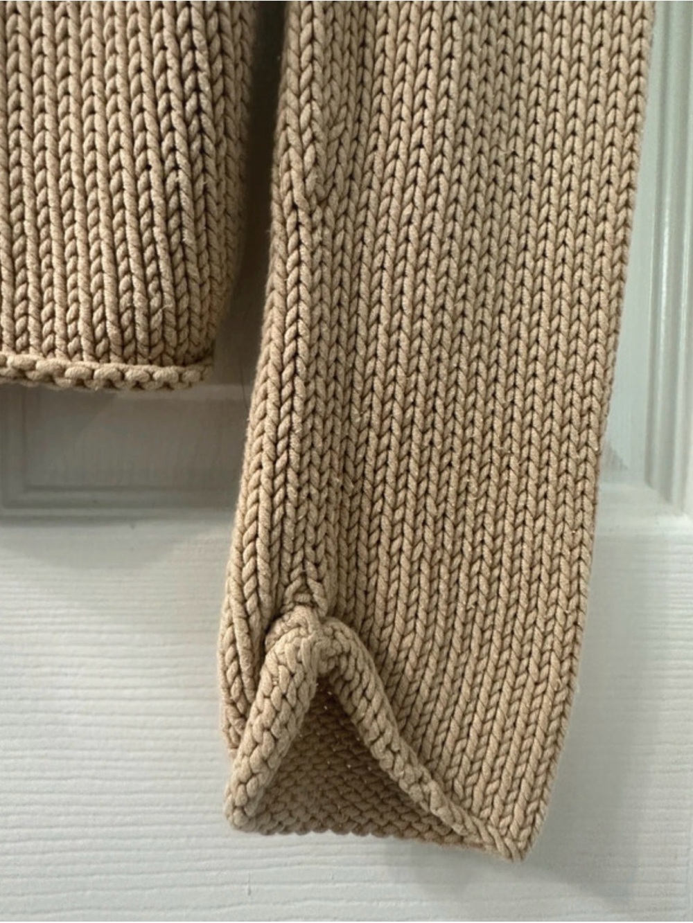 Guess Beige V-Neck Collared Knit Sweater for Women - Picture 6 of 10
